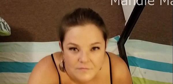  Chubby Mandie Maytag Gives a Constant Eye Contact, Long Tongue, Deepthroat Gagging Blowjob on a Thick 9" BBC. Hot Facial Ending.
